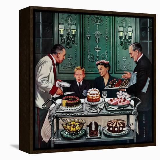 "Dessert Cart", January 1, 1955-Stevan Dohanos-Framed Premier Image Canvas