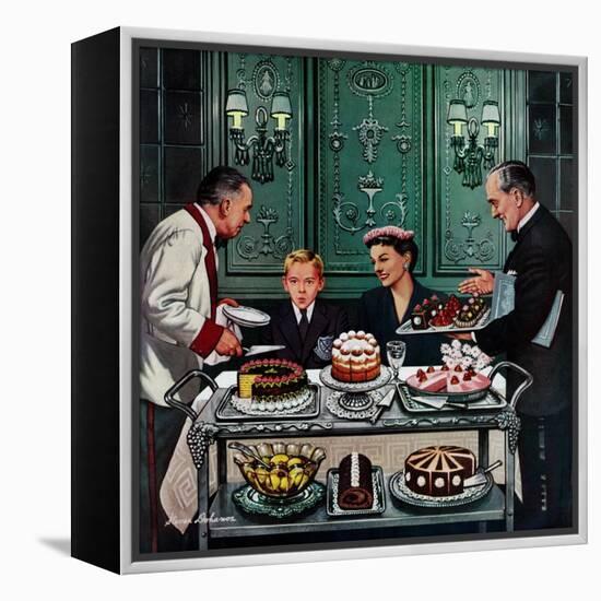 "Dessert Cart", January 1, 1955-Stevan Dohanos-Framed Premier Image Canvas