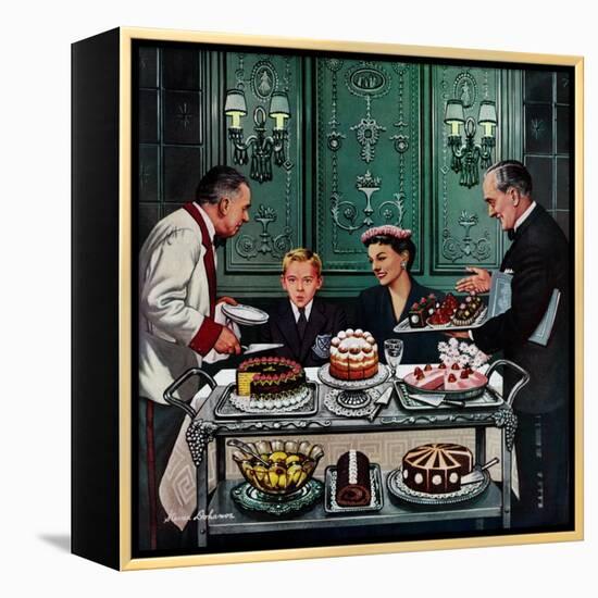 "Dessert Cart", January 1, 1955-Stevan Dohanos-Framed Premier Image Canvas