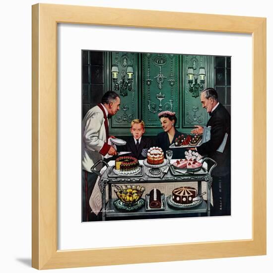 "Dessert Cart", January 1, 1955-Stevan Dohanos-Framed Giclee Print