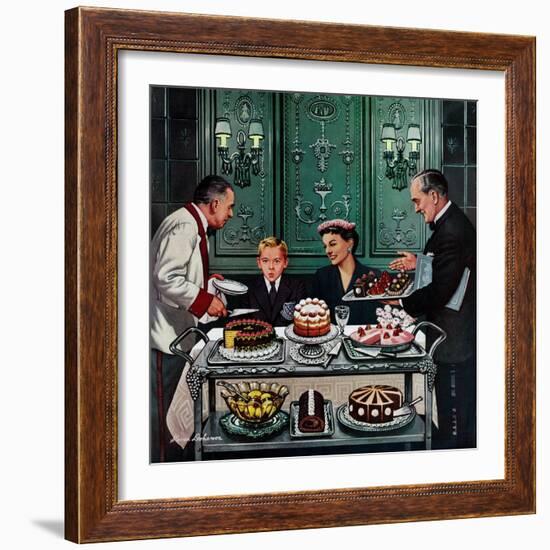 "Dessert Cart", January 1, 1955-Stevan Dohanos-Framed Giclee Print