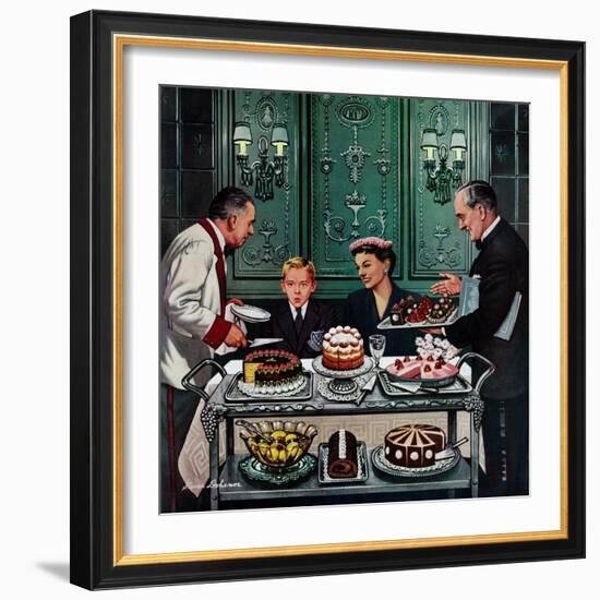 "Dessert Cart", January 1, 1955-Stevan Dohanos-Framed Giclee Print