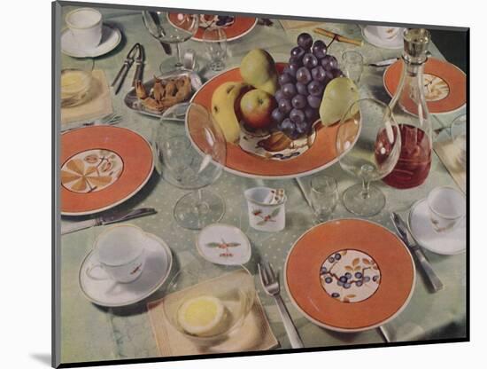 'Dessert - In this table arrangement the fruit service is Royal Copenhagen faience', 1939-Unknown-Mounted Photographic Print