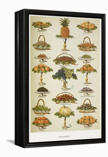 Dessert. Various Fruit Dishes-Isabella Beeton-Framed Premier Image Canvas