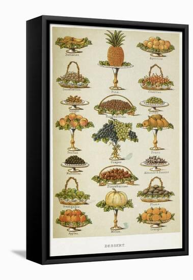 Dessert. Various Fruit Dishes-Isabella Beeton-Framed Premier Image Canvas