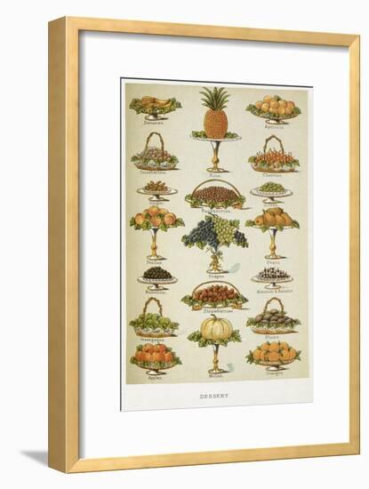 Dessert. Various Fruit Dishes-Isabella Beeton-Framed Giclee Print