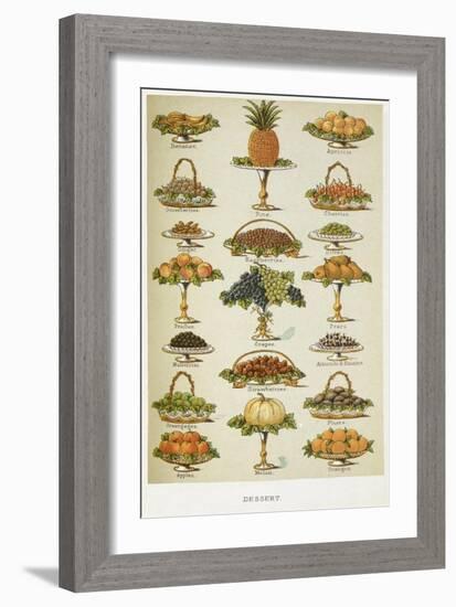 Dessert. Various Fruit Dishes-Isabella Beeton-Framed Giclee Print