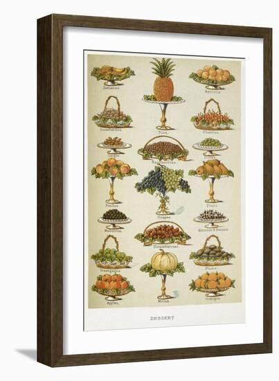 Dessert. Various Fruit Dishes-Isabella Beeton-Framed Giclee Print