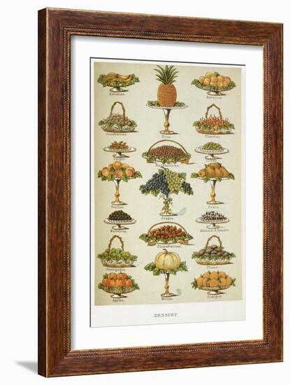 Dessert. Various Fruit Dishes-Isabella Beeton-Framed Giclee Print