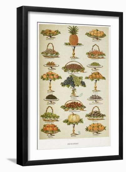 Dessert. Various Fruit Dishes-Isabella Beeton-Framed Giclee Print