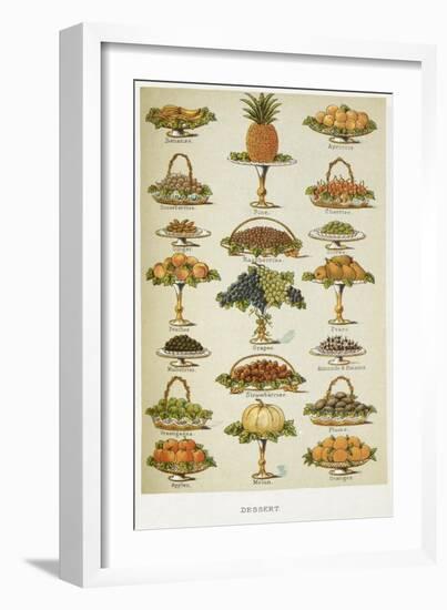 Dessert. Various Fruit Dishes-Isabella Beeton-Framed Giclee Print