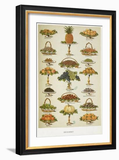 Dessert. Various Fruit Dishes-Isabella Beeton-Framed Giclee Print