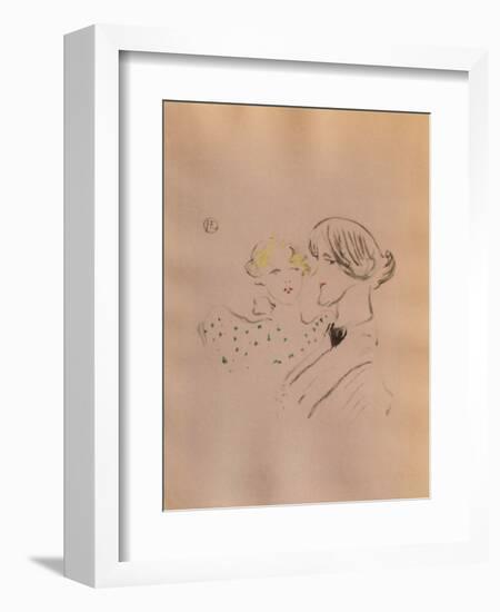 Dessins : Les deux soeurs légendaires-Henri de Toulouse-Lautrec-Framed Collectable Print