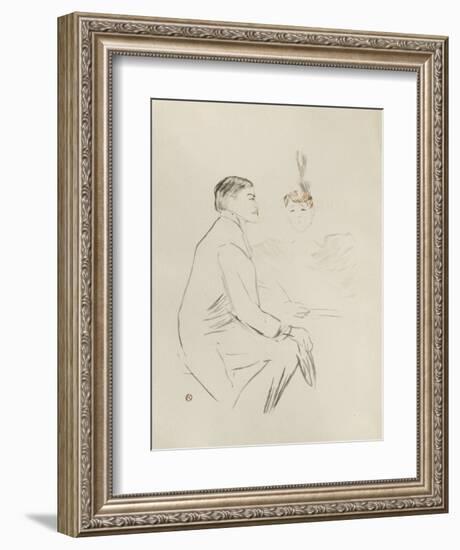 Dessins : Lucien Guitry et Jeanne Granier-Henri de Toulouse-Lautrec-Framed Collectable Print