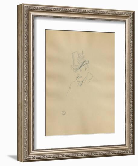 Dessins : Tête d'homme-Henri de Toulouse-Lautrec-Framed Collectable Print