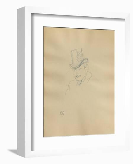 Dessins : Tête d'homme-Henri de Toulouse-Lautrec-Framed Collectable Print