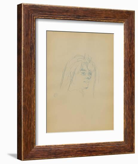 Dessins : Tête de femme de trois-quart-Henri de Toulouse-Lautrec-Framed Collectable Print