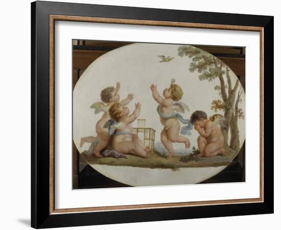 Dessus-de-porte "en coloris" du Salon des jeux de la Reine représentant les éléments : L'Air-Piat Joseph Sauvage-Framed Giclee Print