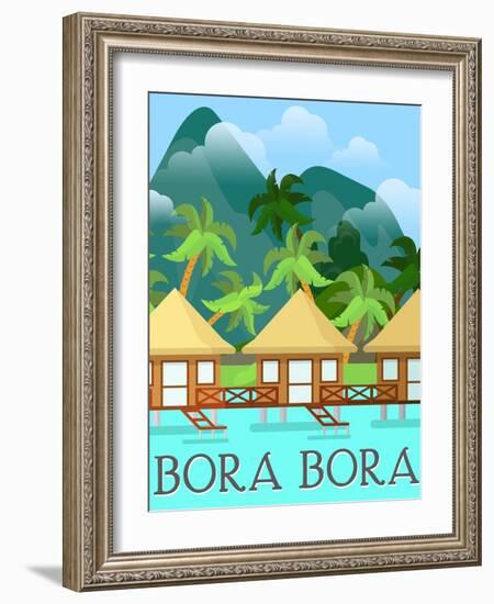 Destination Bora Bora-The Trainyard Cooperative-Framed Giclee Print