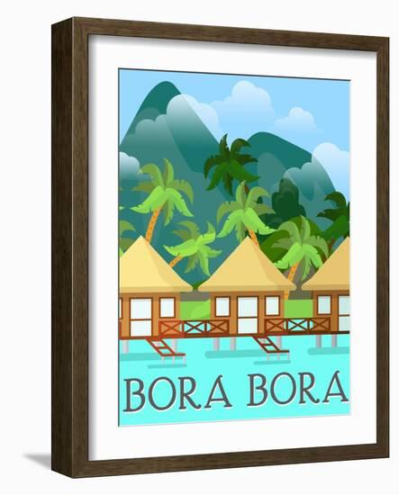 Destination Bora Bora-The Trainyard Cooperative-Framed Giclee Print