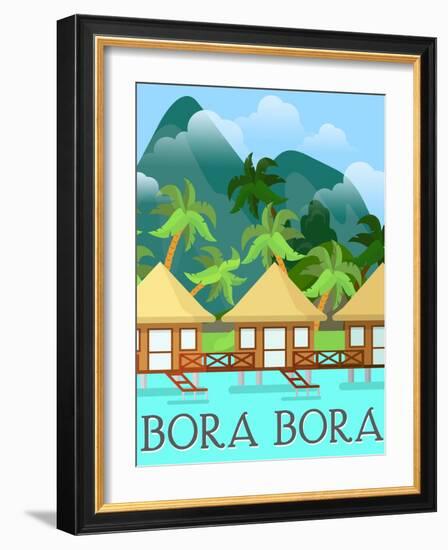 Destination Bora Bora-The Trainyard Cooperative-Framed Giclee Print