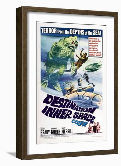 Destination Inner Space, US poster, Scott Brady, Sheree North, Gary Merrill, 1966-null-Framed Art Print