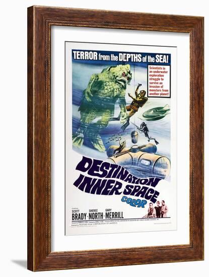 Destination Inner Space, US poster, Scott Brady, Sheree North, Gary Merrill, 1966-null-Framed Art Print