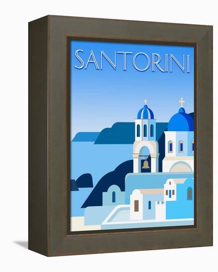 Destination Santorini-The Trainyard Cooperative-Framed Premier Image Canvas