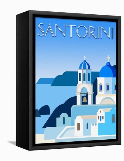 Destination Santorini-The Trainyard Cooperative-Framed Premier Image Canvas