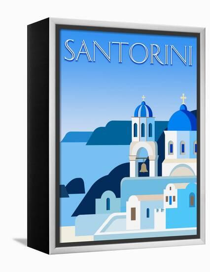 Destination Santorini-The Trainyard Cooperative-Framed Premier Image Canvas