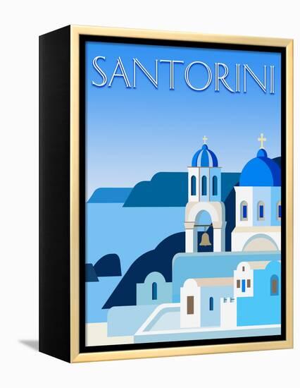 Destination Santorini-The Trainyard Cooperative-Framed Premier Image Canvas
