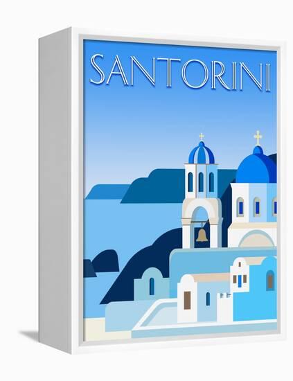 Destination Santorini-The Trainyard Cooperative-Framed Premier Image Canvas