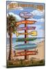 Destination Sign - Charleston Harbor Resort-Lantern Press-Mounted Art Print