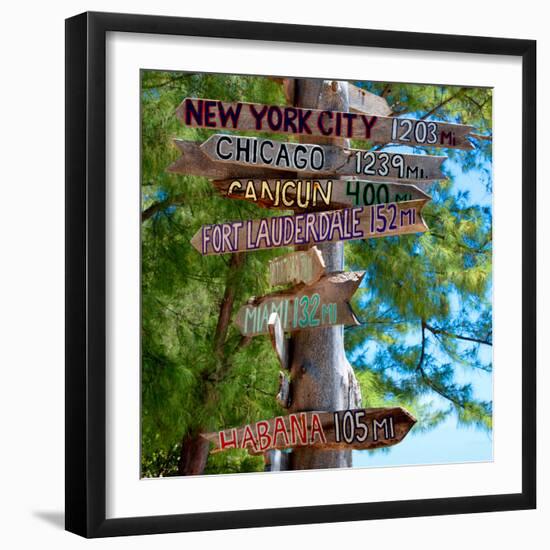 Destination Signs - Key West - Florida-Philippe Hugonnard-Framed Photographic Print