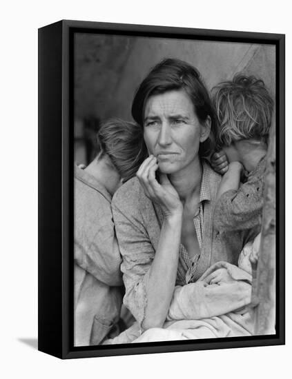 Destitute Pea Pickers in California, Mother of Seven Children, Nipomo, California, 1936-Dorothea Lange-Framed Premier Image Canvas