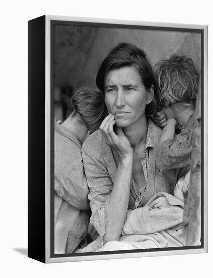 Destitute Pea Pickers in California, Mother of Seven Children, Nipomo, California, 1936-Dorothea Lange-Framed Premier Image Canvas