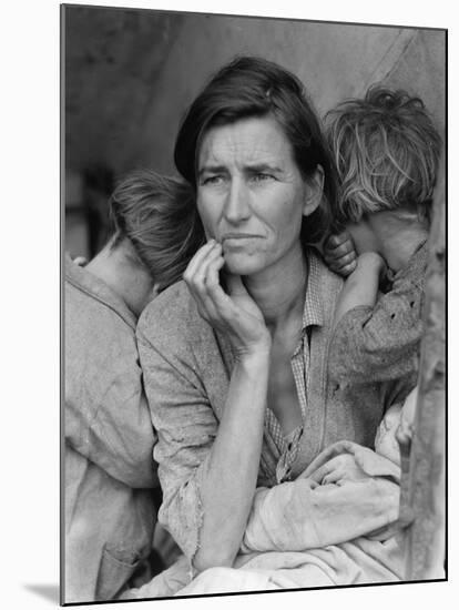 Destitute Pea Pickers in California, Mother of Seven Children, Nipomo, California, 1936-Dorothea Lange-Mounted Premium Photographic Print