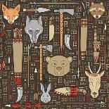 Pattern of Indian Hunting Tools-destra-Framed Stretched Canvas