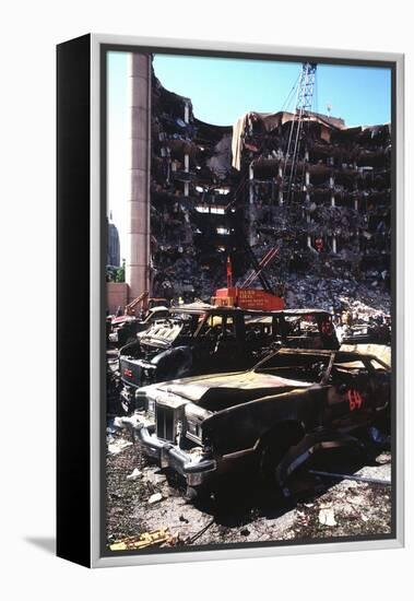 Destroyed Automobiles Near the Bombed Alfred Murrah Federal Building, 1995-null-Framed Stretched Canvas