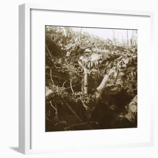 Destroyed shelter, Les Éparges, northern France, 1915-Unknown-Framed Photographic Print