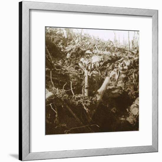 Destroyed shelter, Les Éparges, northern France, 1915-Unknown-Framed Photographic Print