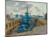 Destroyer in Dry Dock (Oil on Canvas)-John Northcote Nash-Mounted Giclee Print