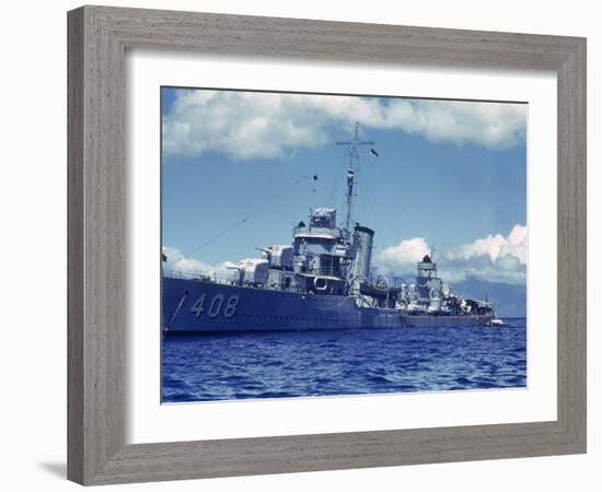 Destroyer Uss Wilson During Us Navy Manuevers Off the Hawaiian Islands-Carl Mydans-Framed Photographic Print