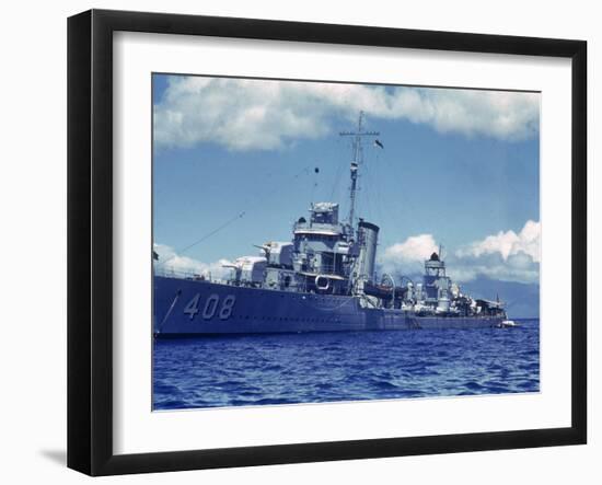 Destroyer Uss Wilson During Us Navy Manuevers Off the Hawaiian Islands-Carl Mydans-Framed Photographic Print