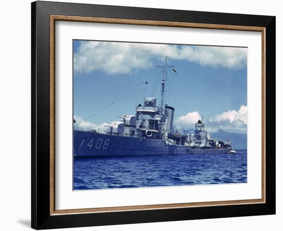 Destroyer Uss Wilson During Us Navy Manuevers Off the Hawaiian Islands-Carl Mydans-Framed Photographic Print