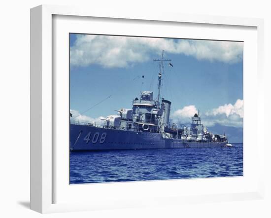 Destroyer Uss Wilson During Us Navy Manuevers Off the Hawaiian Islands-Carl Mydans-Framed Photographic Print