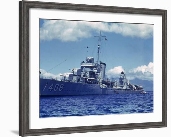 Destroyer Uss Wilson During Us Navy Manuevers Off the Hawaiian Islands-Carl Mydans-Framed Photographic Print