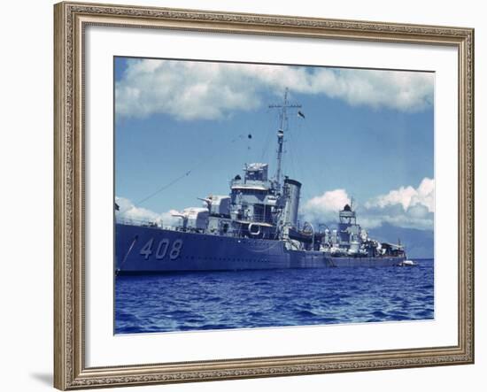 Destroyer Uss Wilson During Us Navy Manuevers Off the Hawaiian Islands-Carl Mydans-Framed Photographic Print