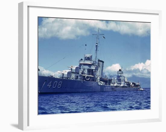 Destroyer Uss Wilson During Us Navy Manuevers Off the Hawaiian Islands-Carl Mydans-Framed Photographic Print