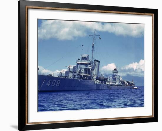 Destroyer Uss Wilson During Us Navy Manuevers Off the Hawaiian Islands-Carl Mydans-Framed Photographic Print